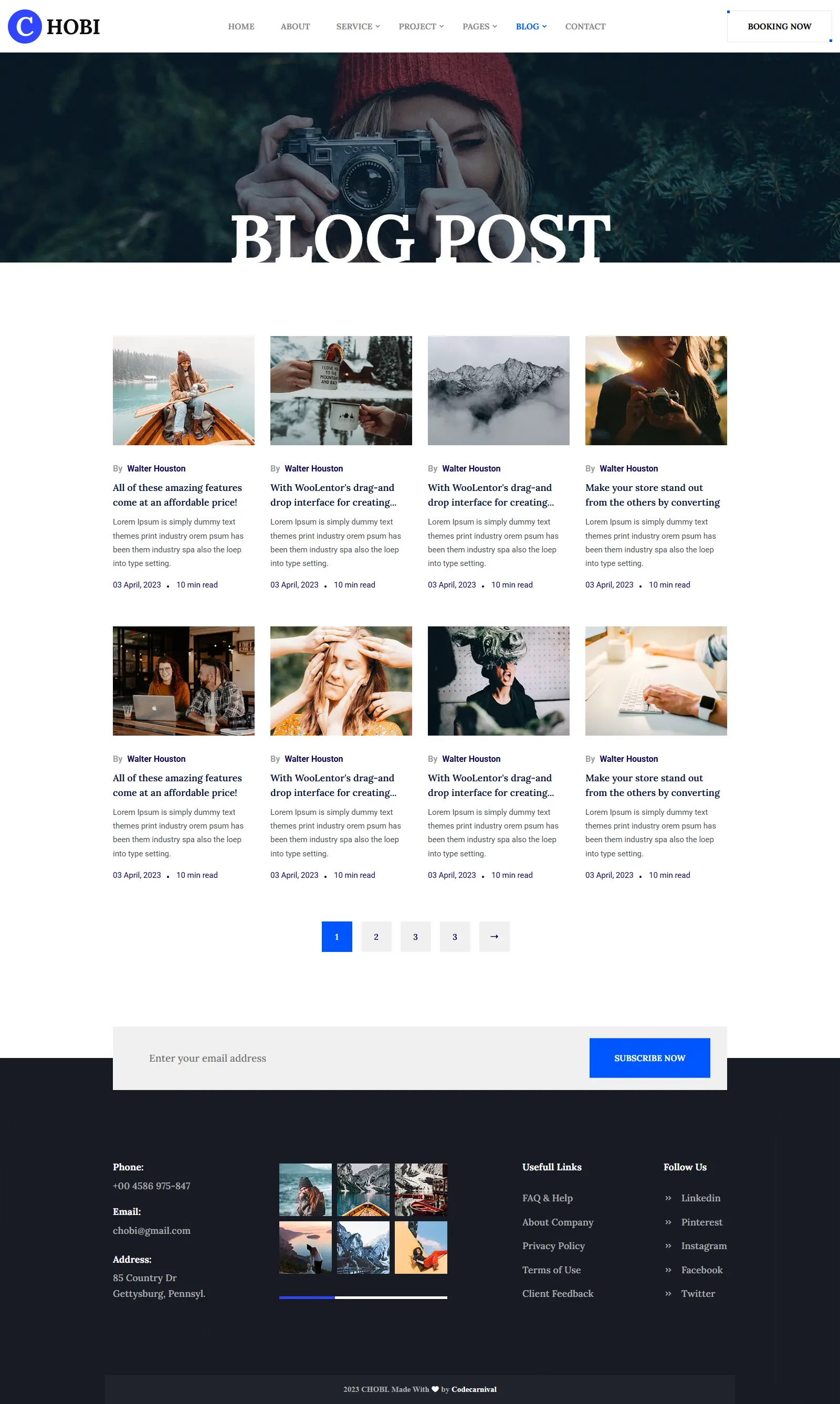 Photography Blog Website - The Custom Websites